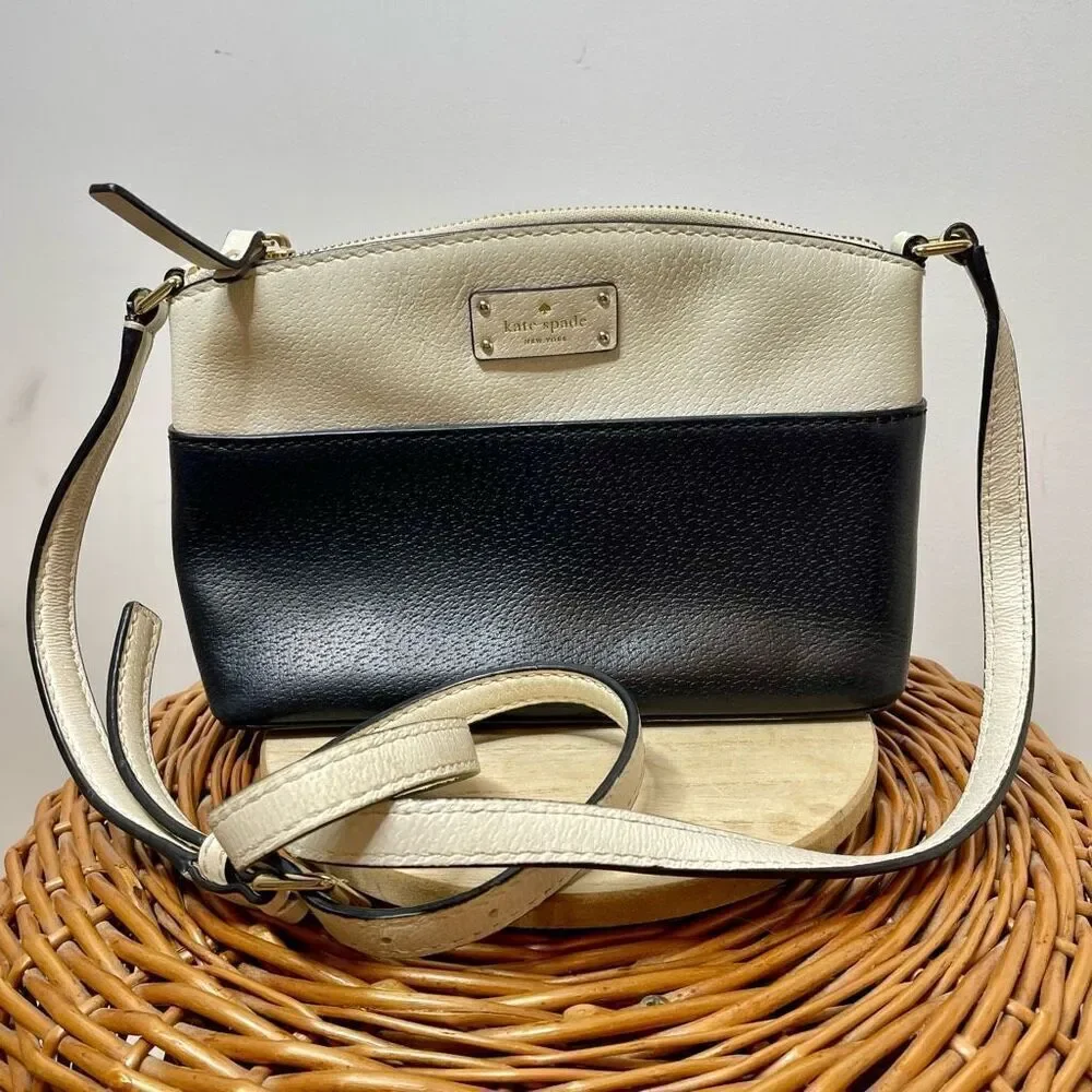 Kate Spade NY Bag Grove Street Millie Leather Handbag - Beige Tan Gray Black